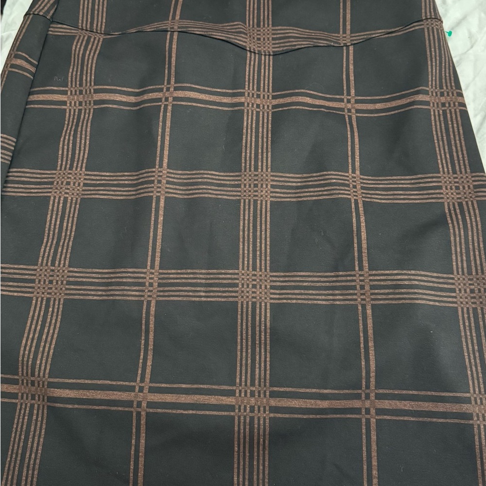 Plaid Skirt in Black and Brown